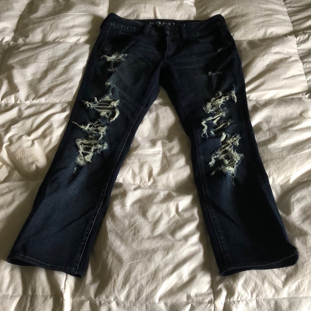 American eagle artist crop ripped Jean size 6